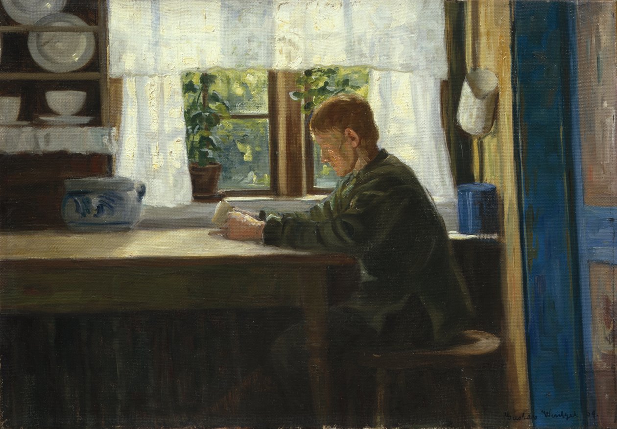 Fiú a konyhabelsőben (olaj, vászon) alkotó: Gustav Wentzel