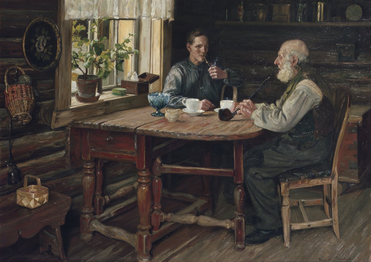 Kávészünet (szünet) 1900 (olaj, vászon) alkotó: Gustav Wentzel