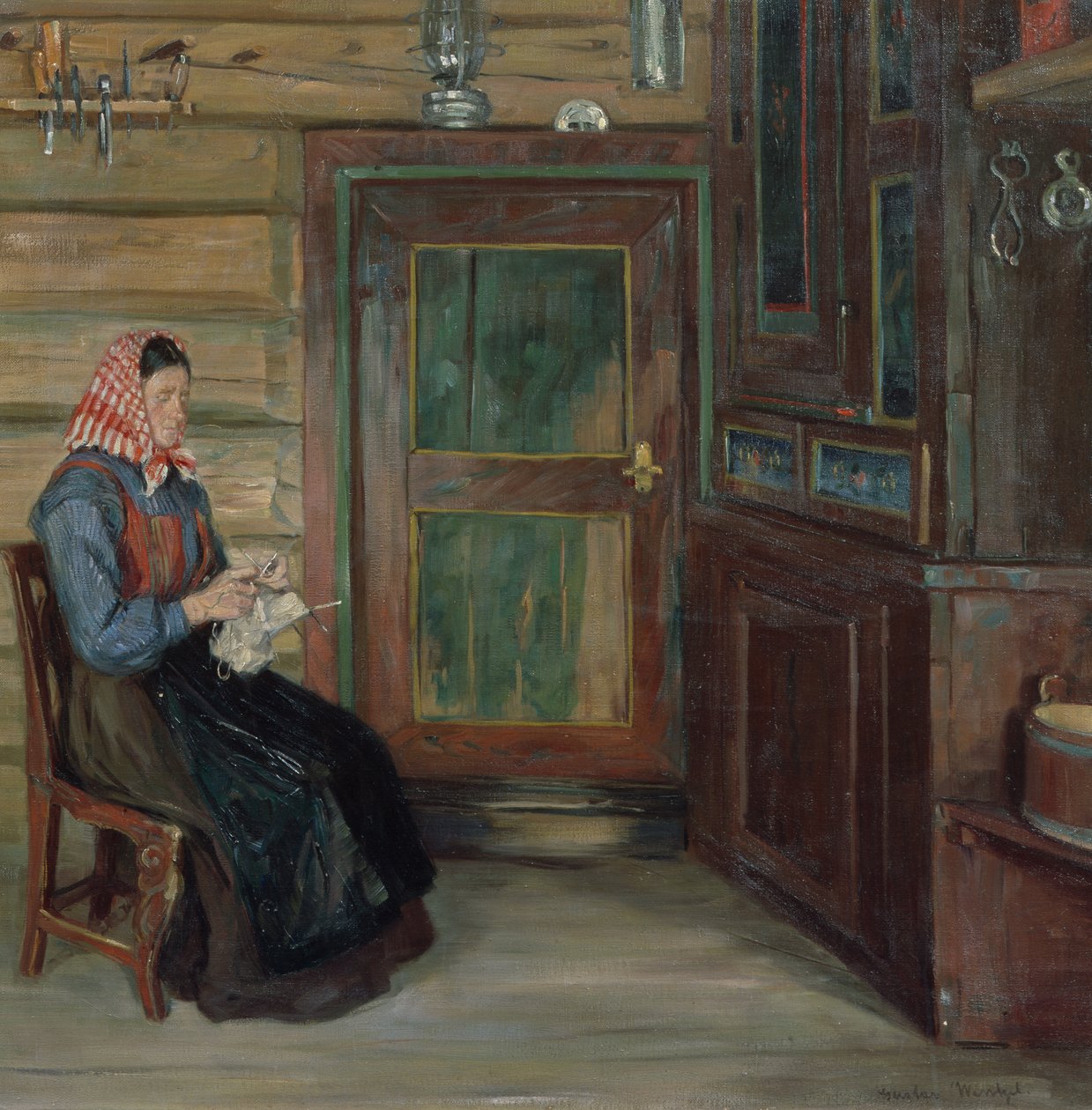 Gazdálkodók belső kötő nő alkotó: Gustav Wentzel