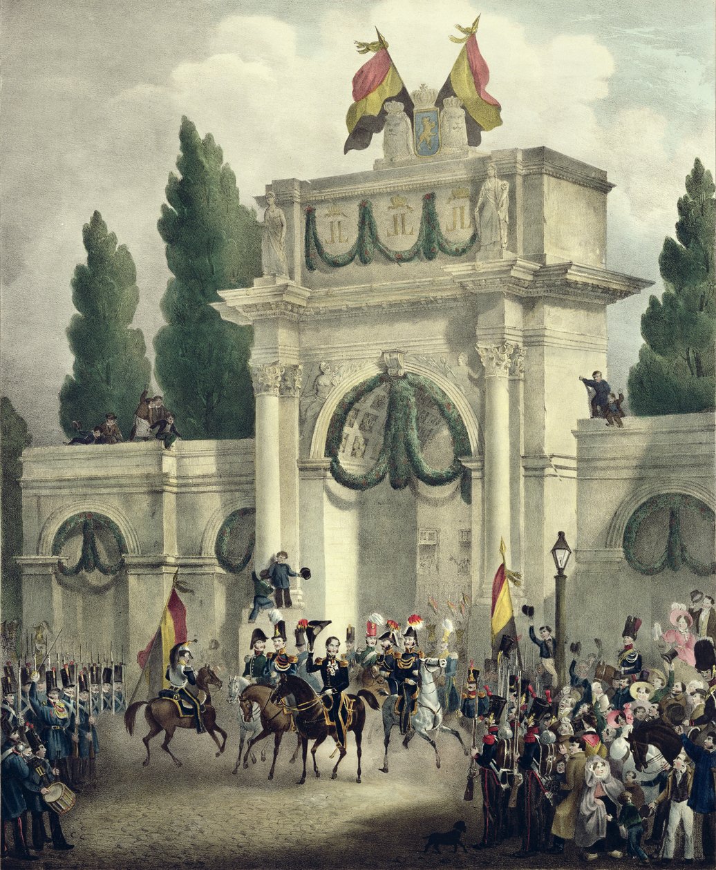 Lipót szász-cobourg-gothai herceg (1790-1865) belépése Brüsszelbe, 1831. július 21. alkotó: Gustave Adolphe Simoneau