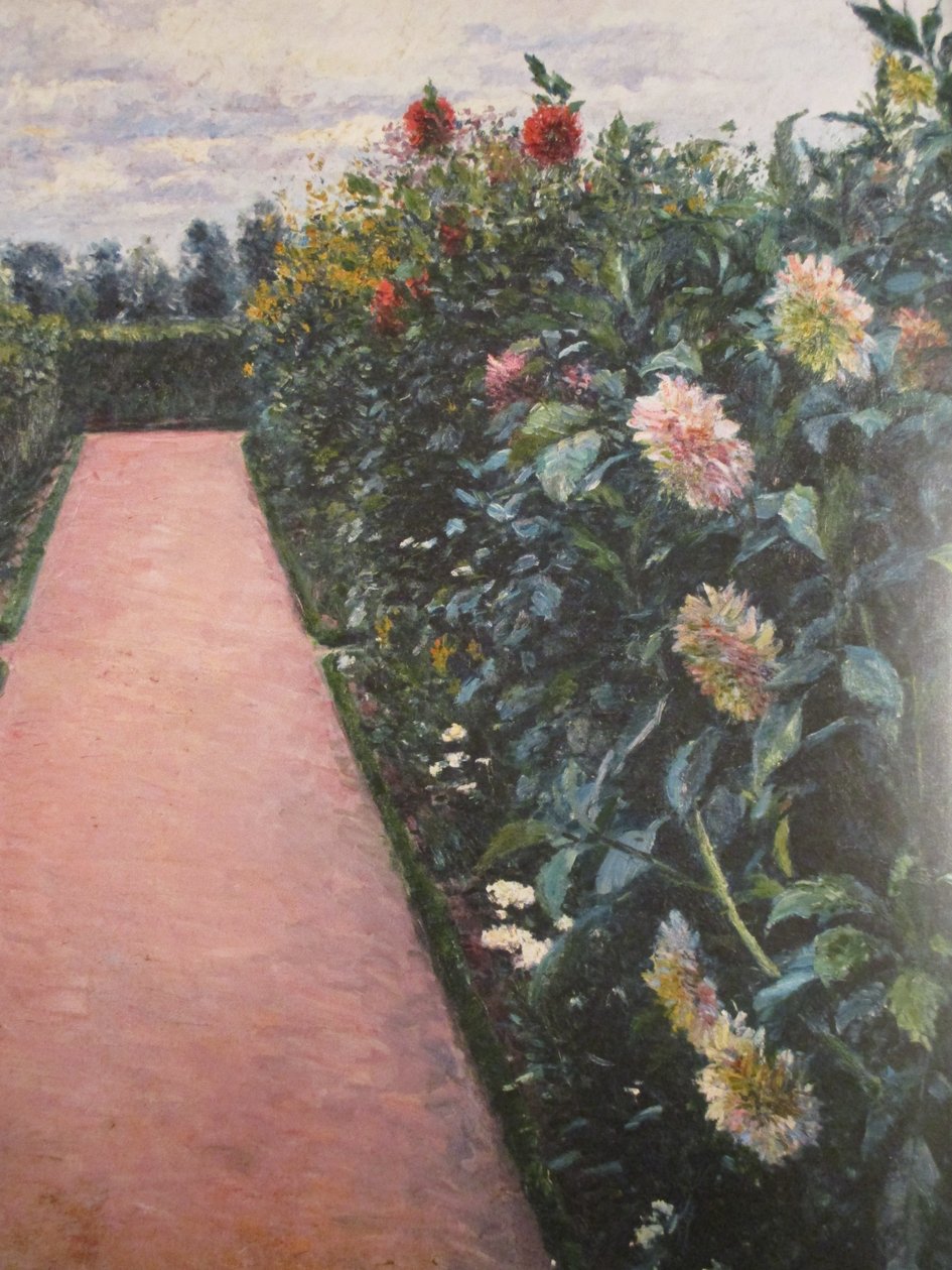 Kerti ösvény és dáliaágyások alkotó: Gustave Caillebotte