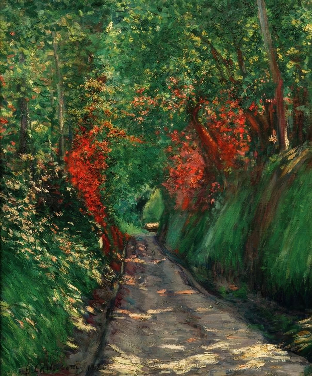 Sikátor az erdőben alkotó: Gustave Caillebotte