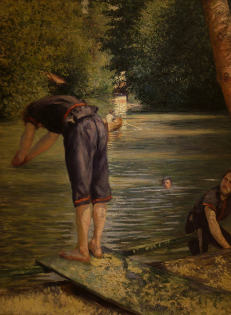 Fürdők, a Yerres széle alkotó: Gustave Caillebotte