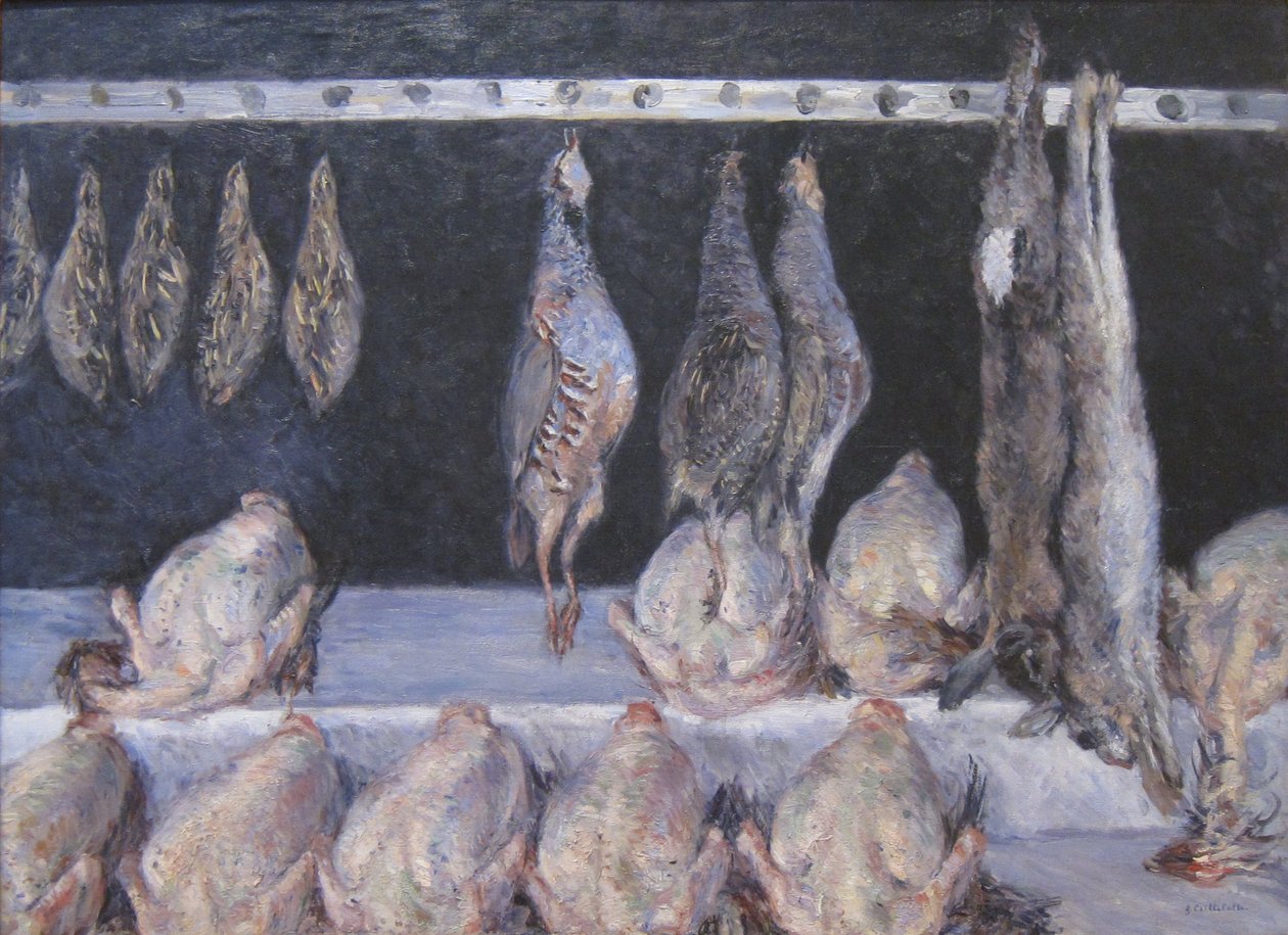 Csirkék és vadmadarak megjelenítése alkotó: Gustave Caillebotte