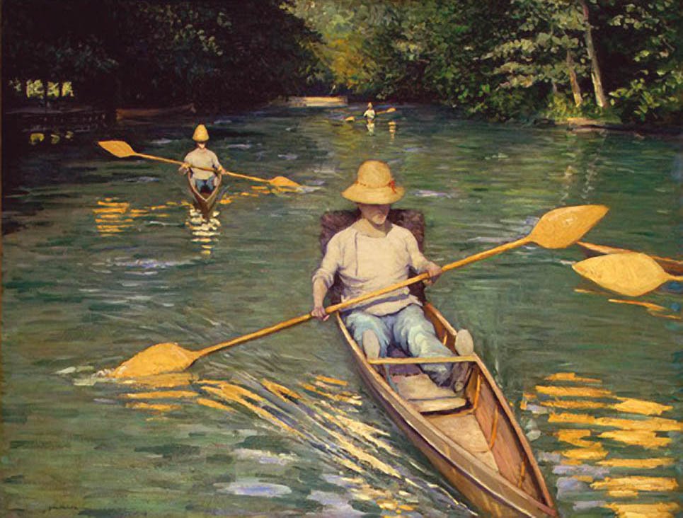 Skiffs a Yerres -en alkotó: Gustave Caillebotte