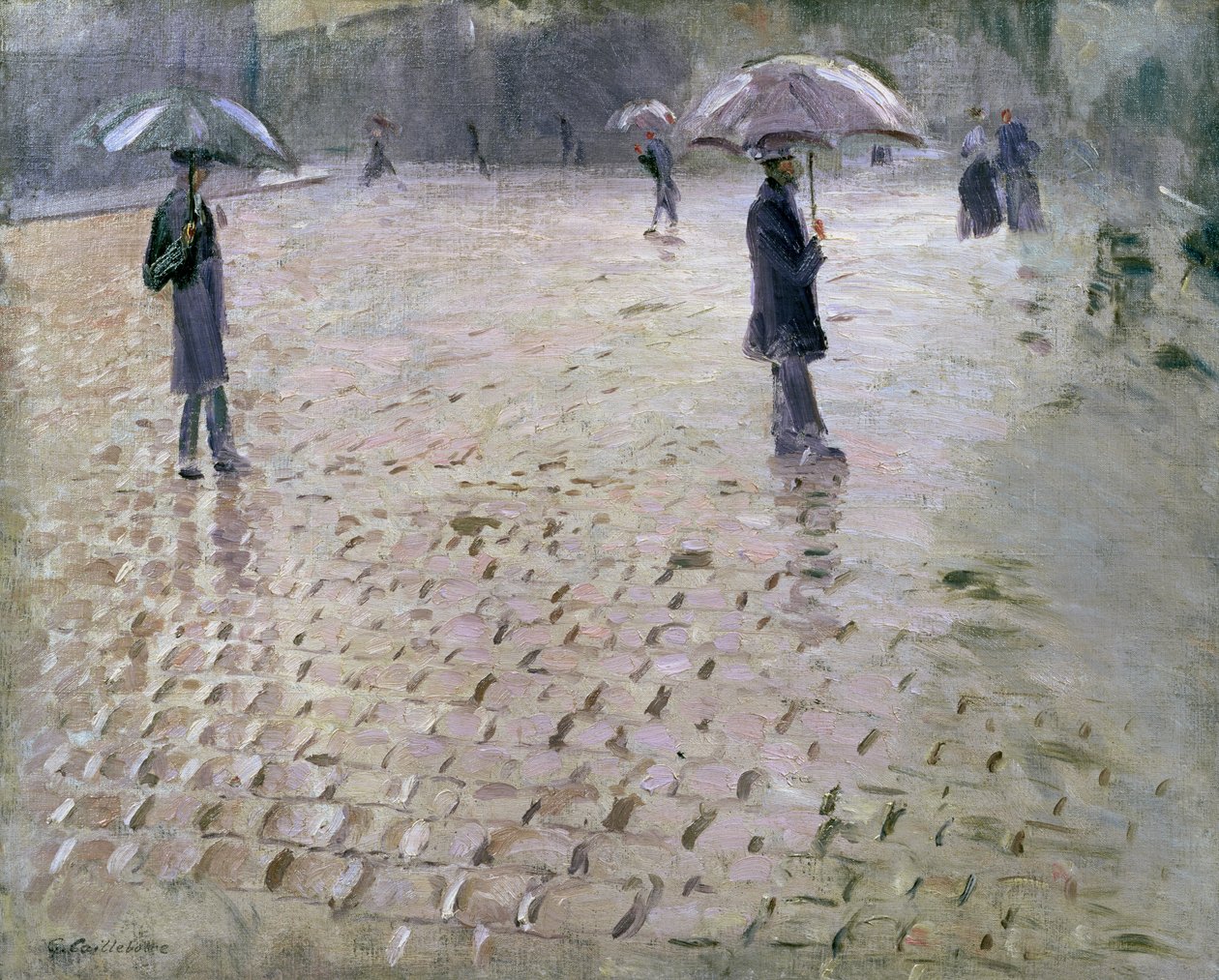 Tanulmány egy párizsi utcához, esős nap, 1877 alkotó: Gustave Caillebotte
