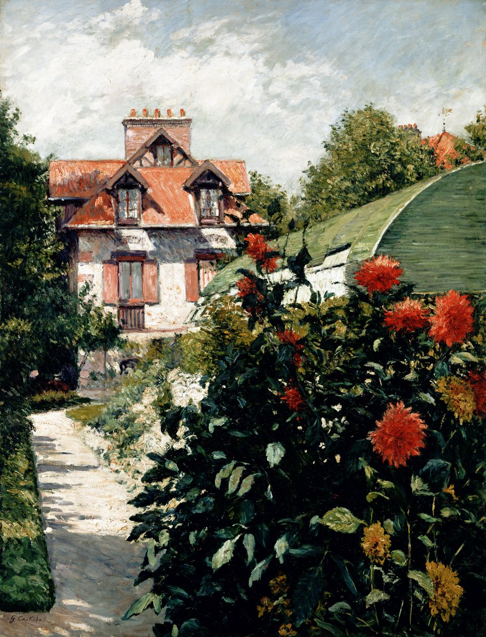 Dáliák, Petit Gennevilliers kertje, 1893 alkotó: Gustave Caillebotte
