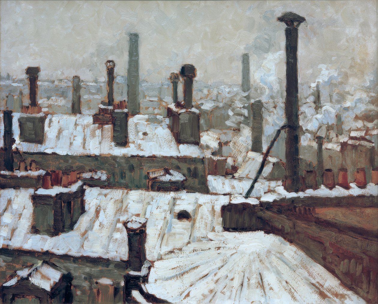 Havas tetők alkotó: Gustave Caillebotte