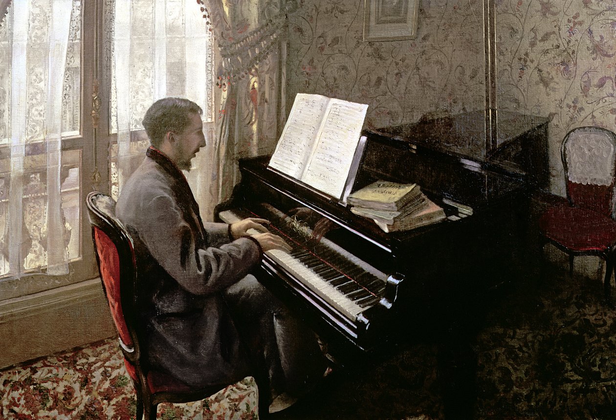 Fiatal férfi zongorázik, 1876 alkotó: Gustave Caillebotte