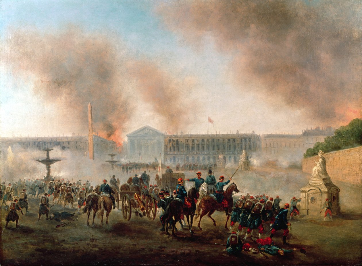 Csata a Place de la Concorde-on, 1871 alkotó: Gustave Clarence Rodolphe Boulanger