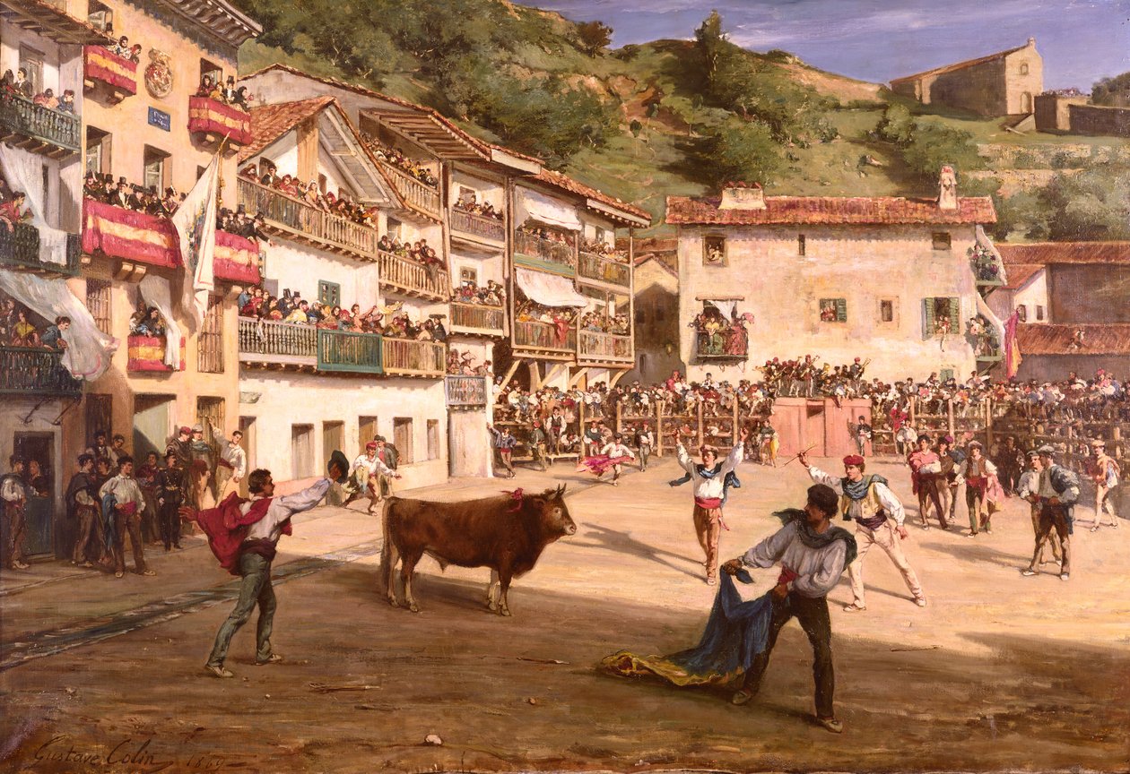 Kiképző harc Vizcayában, 1869 alkotó: Gustave Colin