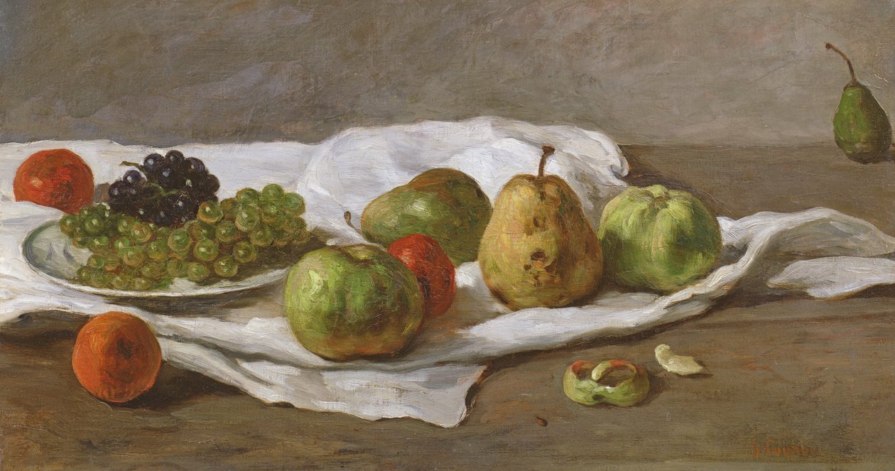Alma, körte és szőlő alkotó: Gustave Courbet
