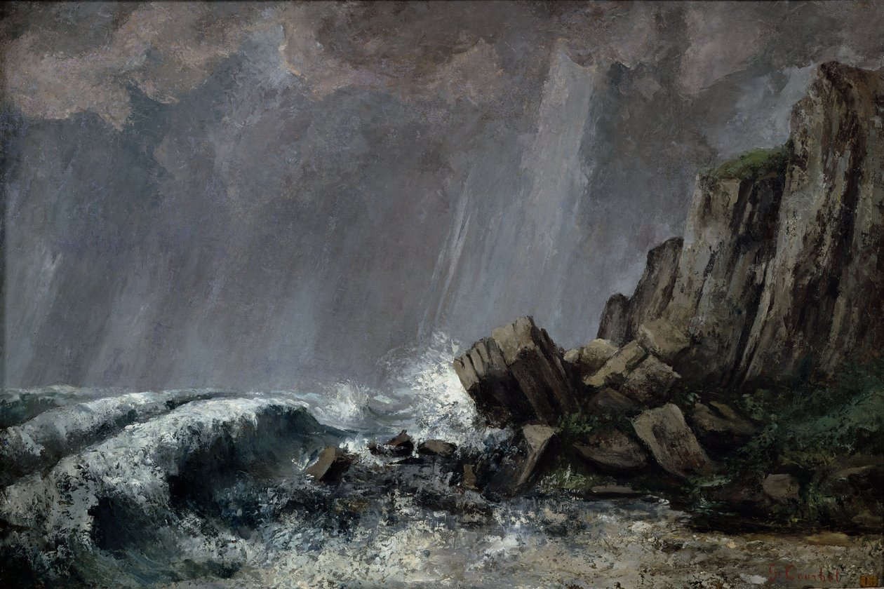 felhőszakadás Etretatban alkotó: Gustave Courbet