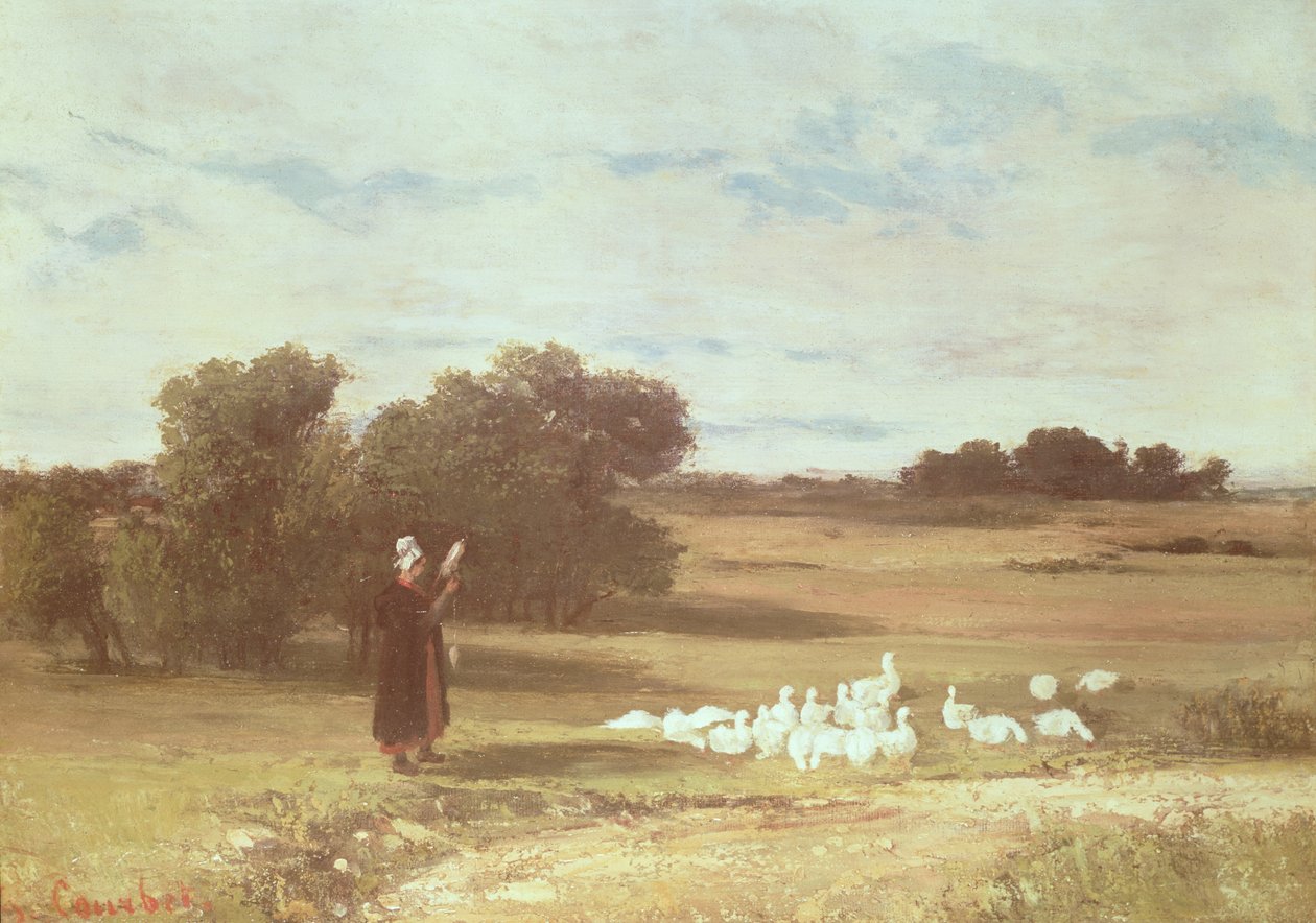 Lány libákkal alkotó: Gustave Courbet