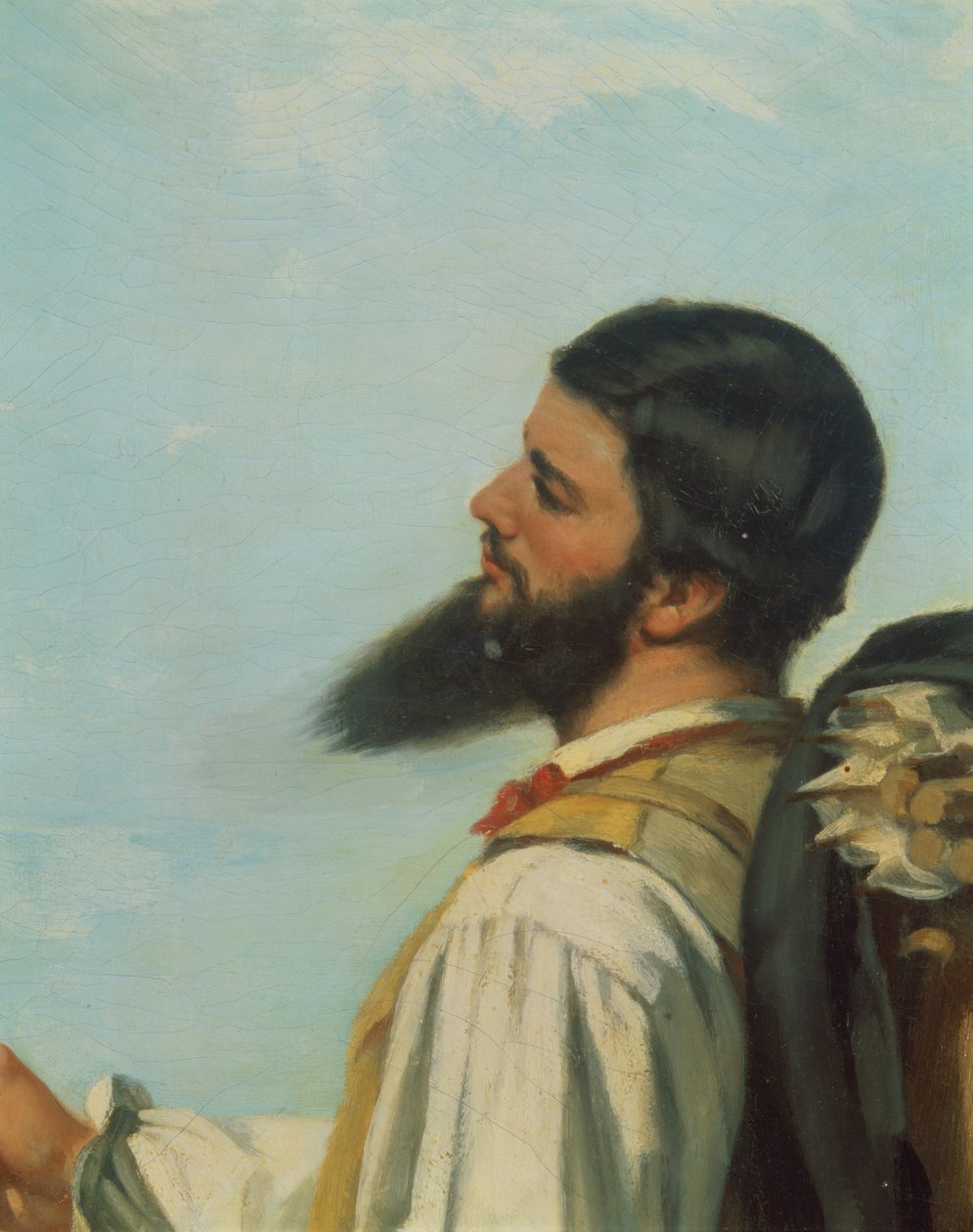 La Rencontre ou Bonjour M.Courbet, (fej és vállak részlete) alkotó: Gustave Courbet