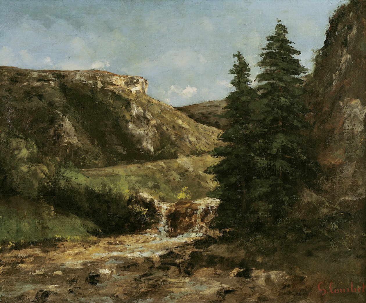 Ornans melletti táj, 1858 körül alkotó: Gustave Courbet