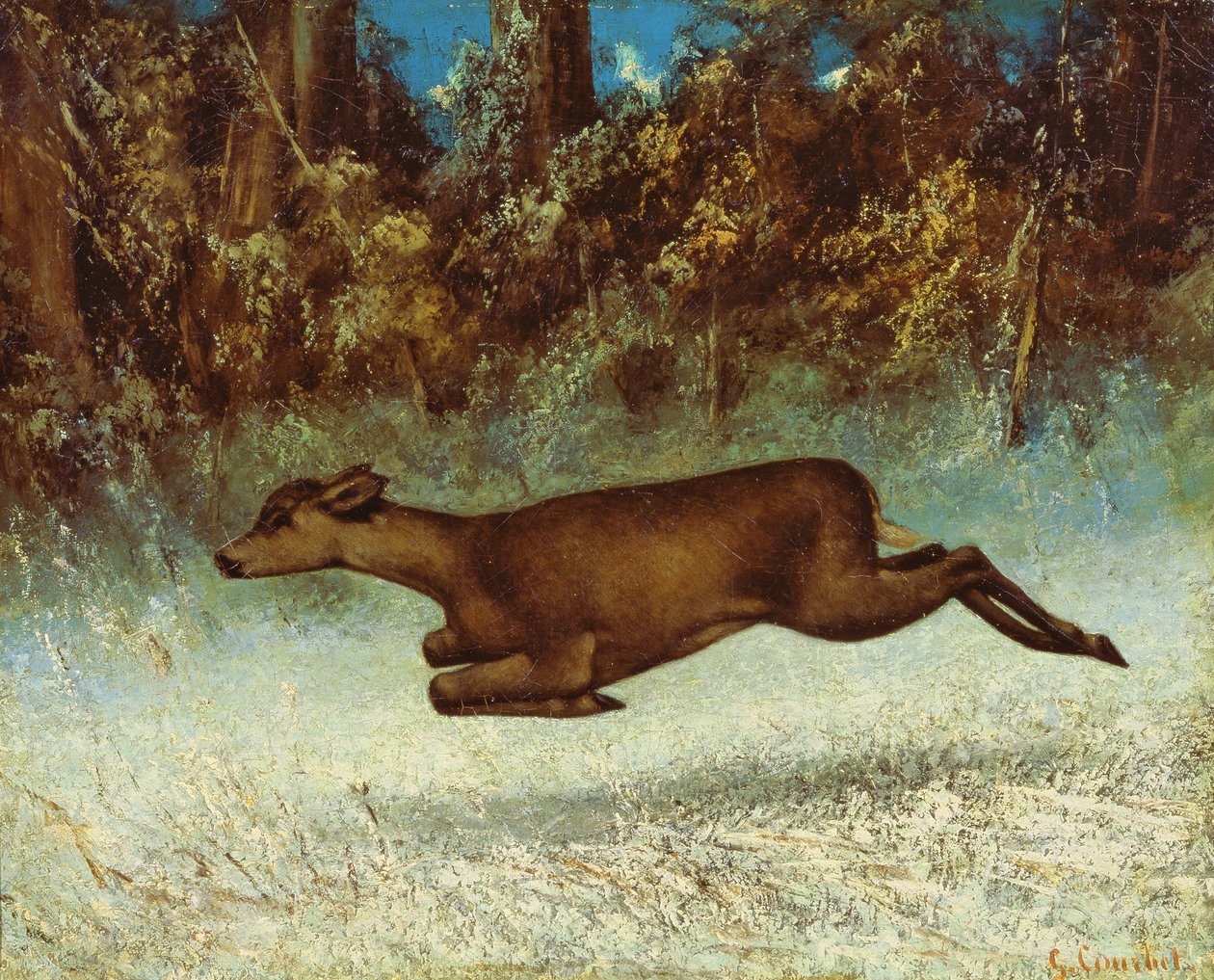 Ugró őzike alkotó: Gustave Courbet