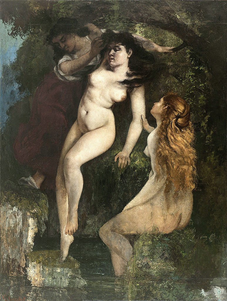 A három fürdőző alkotó: Gustave Courbet