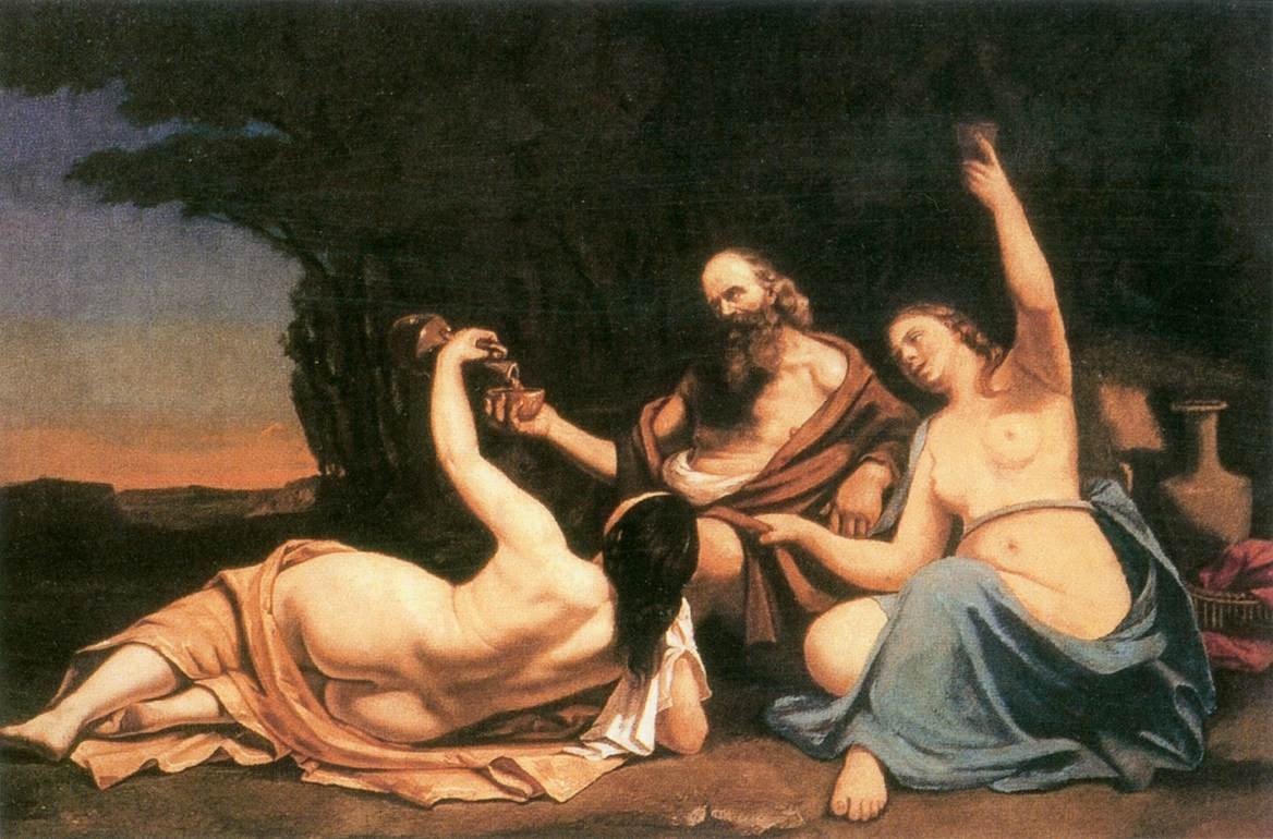Lót és lányai alkotó: Gustave Courbet
