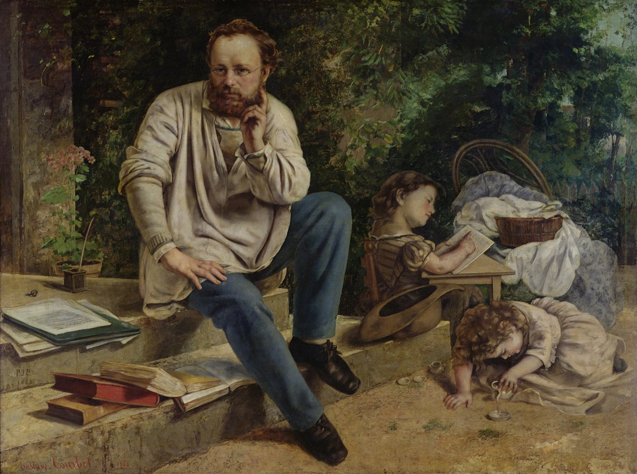 Pierre Joseph Proudhon (1809-65) és gyermekei 1853-ban, 1865-ben (a részletekért lásd: 99577) alkotó: Gustave Courbet