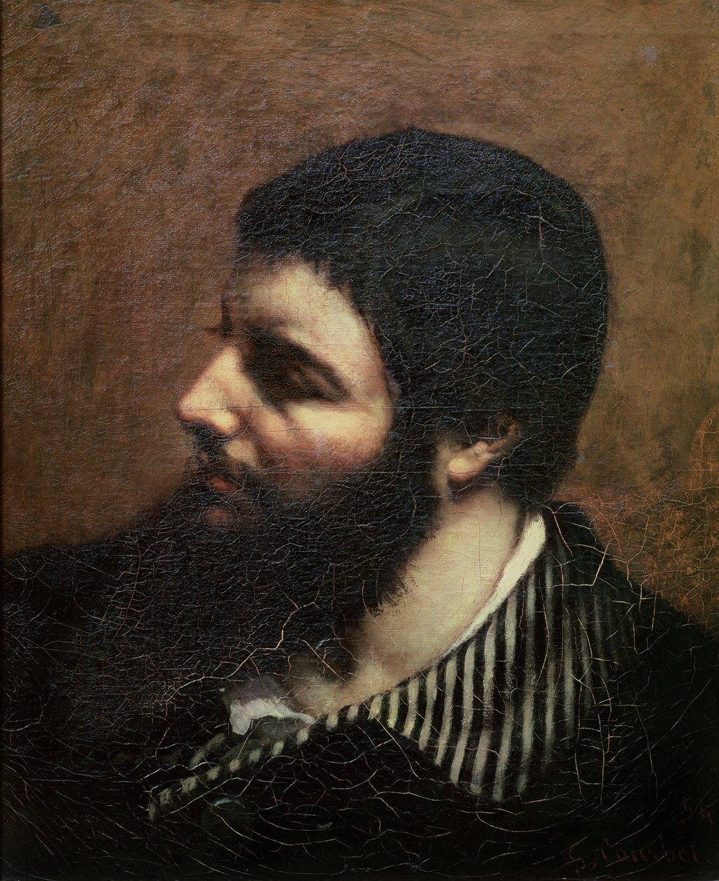 Önarckép csíkos gallérral alkotó: Gustave Courbet