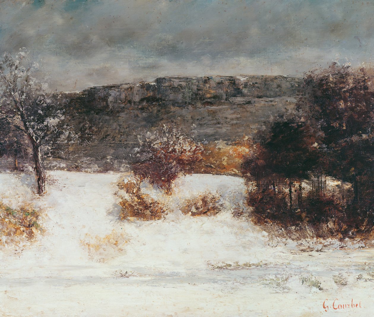 Havas táj (Loue Valley), 1876 körül alkotó: Gustave Courbet