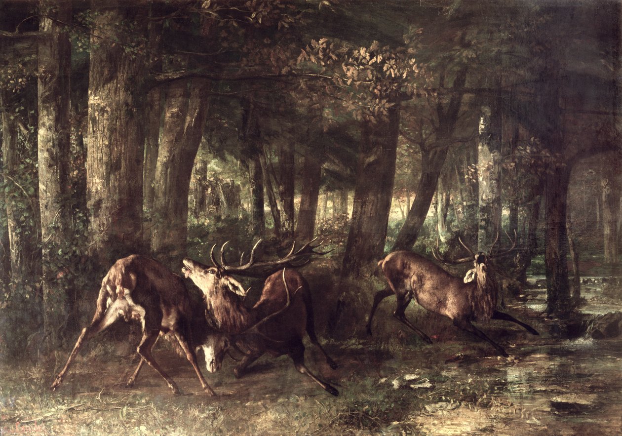 Tavasz, Szarvasviadal, 1861 alkotó: Gustave Courbet