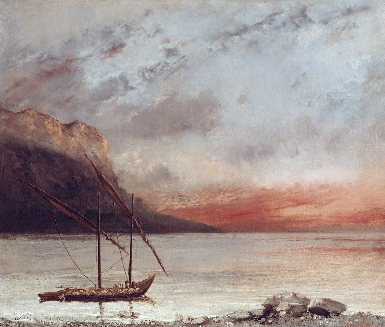 Naplemente a Leman-tó felett, 1874 alkotó: Gustave Courbet