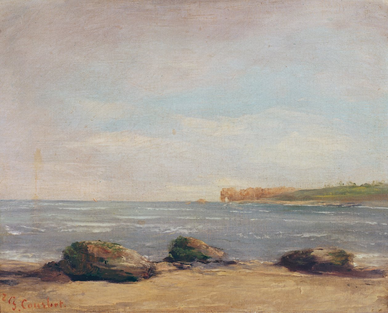 Etretat-i strand, 1872 alkotó: Gustave Courbet
