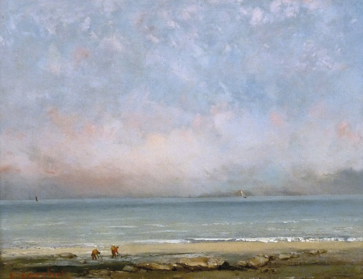 A strand Trouville -ban alkotó: Gustave Courbet
