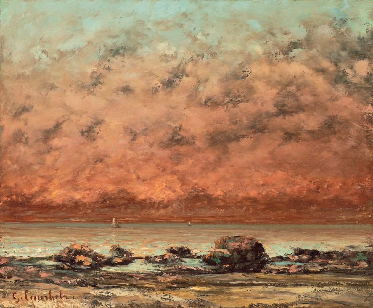 A fekete sziklák Trouville-ben, 1865-66 alkotó: Gustave Courbet