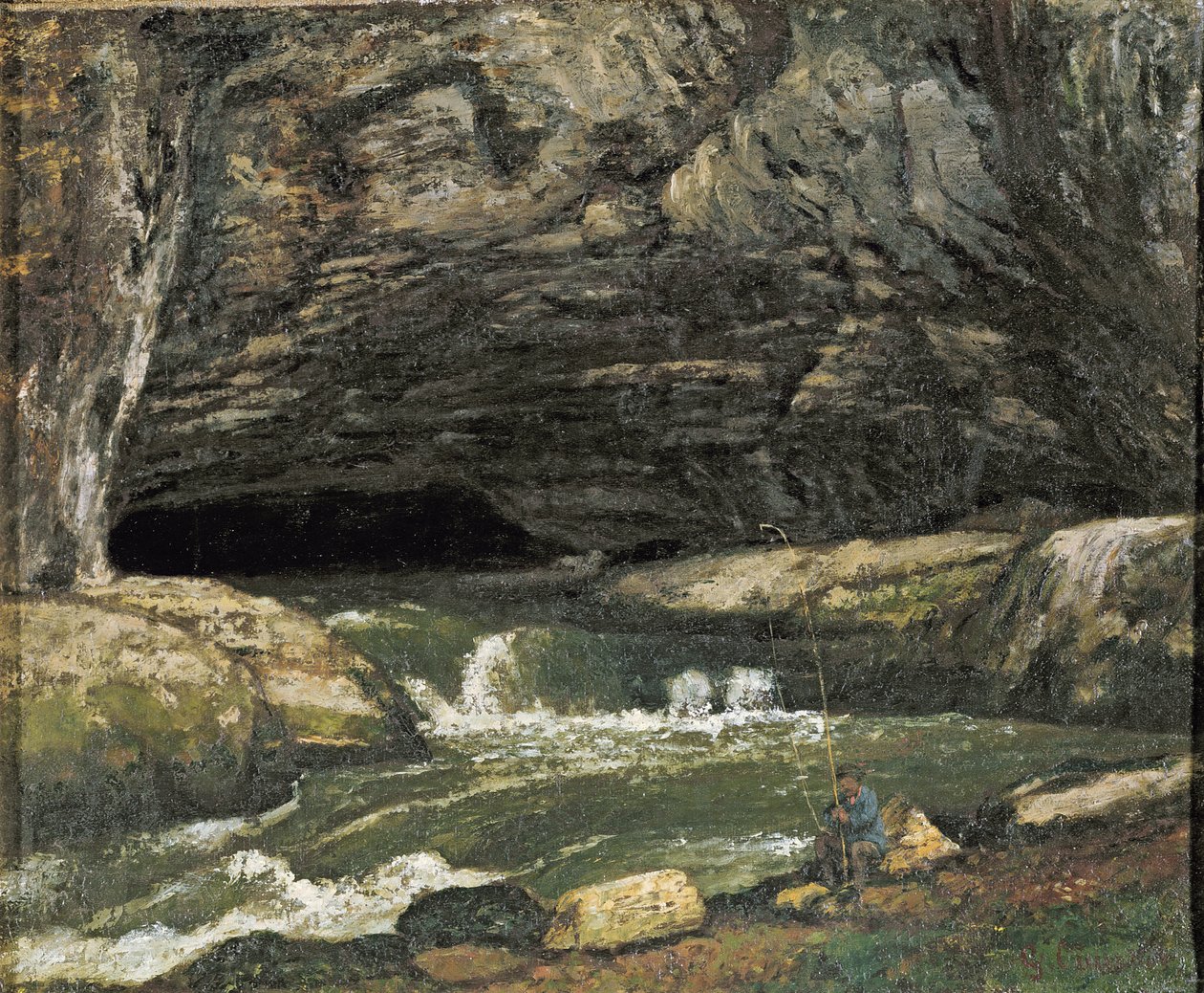 A Loue forrása vagy a La Grotte Sarrazine alkotó: Gustave Courbet