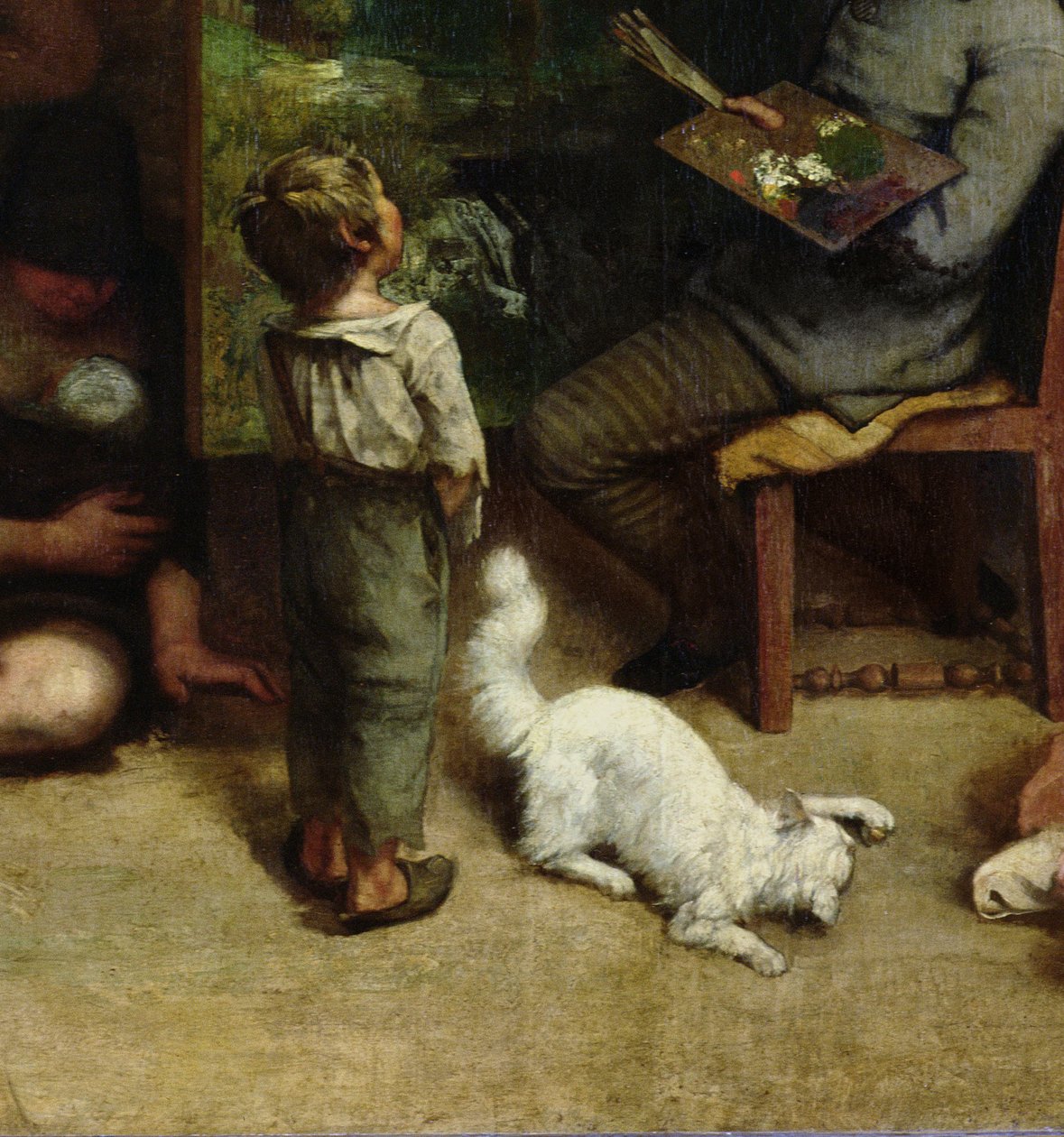 A festő műterme, igazi allegória, 1855 (19190-es részlet) alkotó: Gustave Courbet