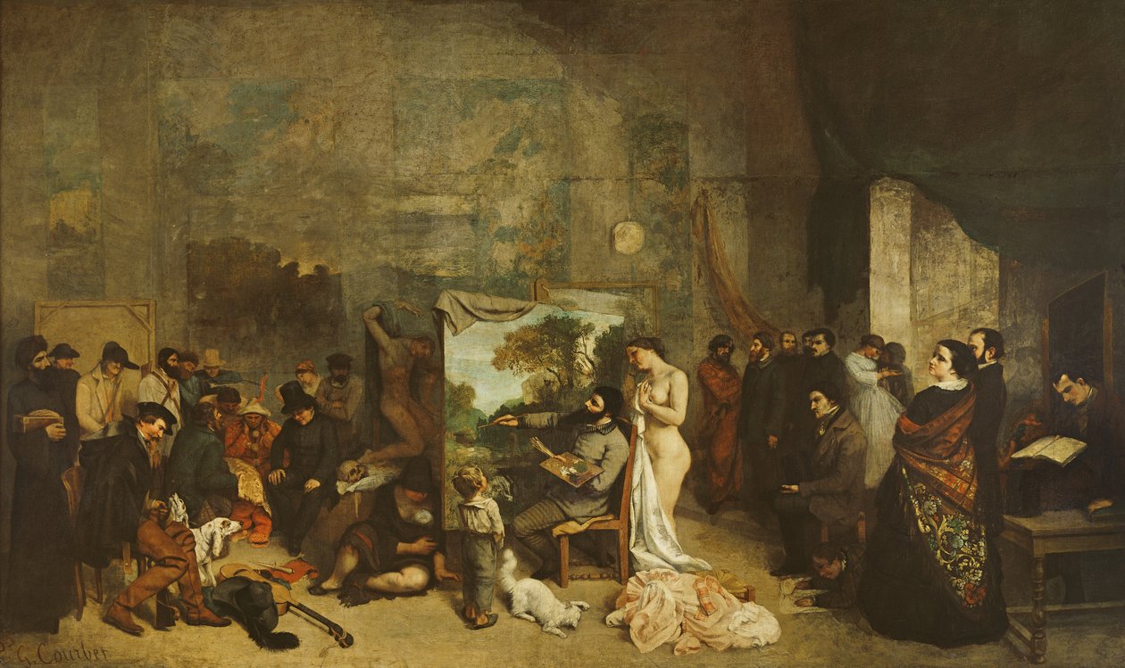 A festő műterme, igazi allegória, 1855 alkotó: Gustave Courbet