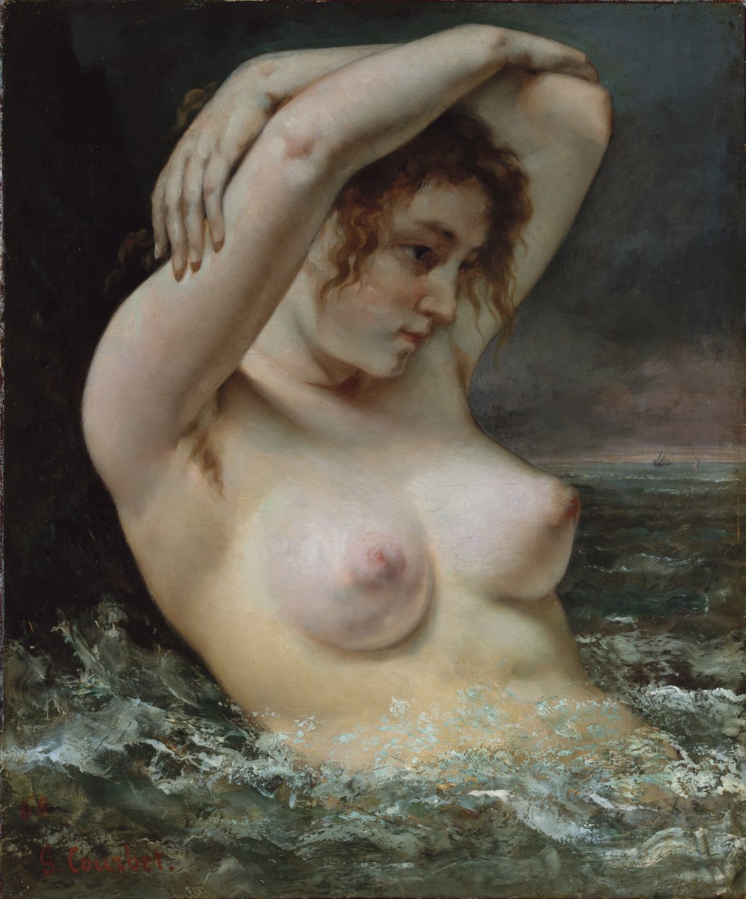A nő a hullámokban alkotó: Gustave Courbet