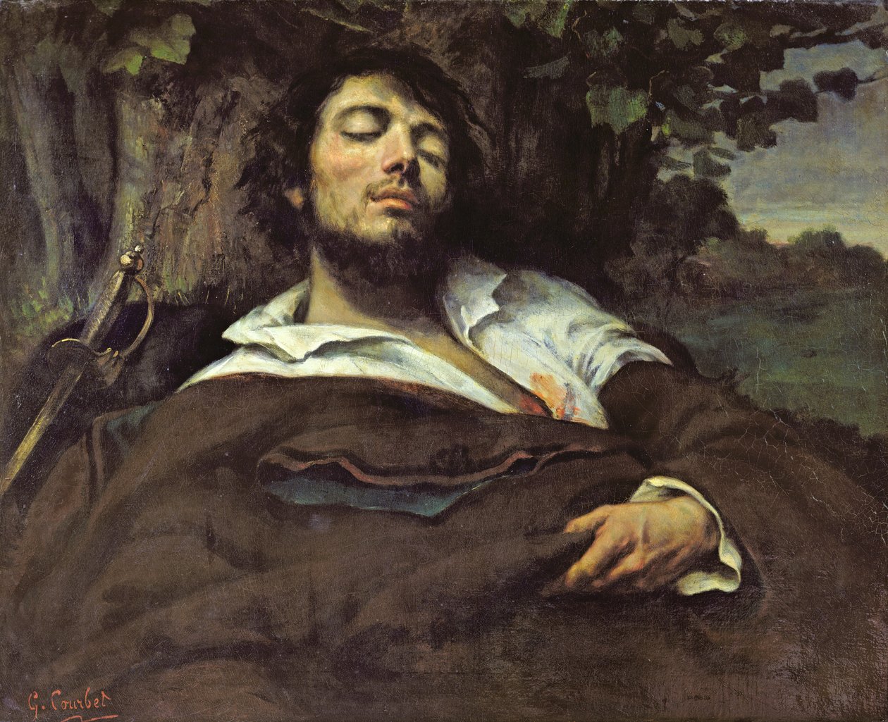 A sebesült ember (önarckép) alkotó: Gustave Courbet