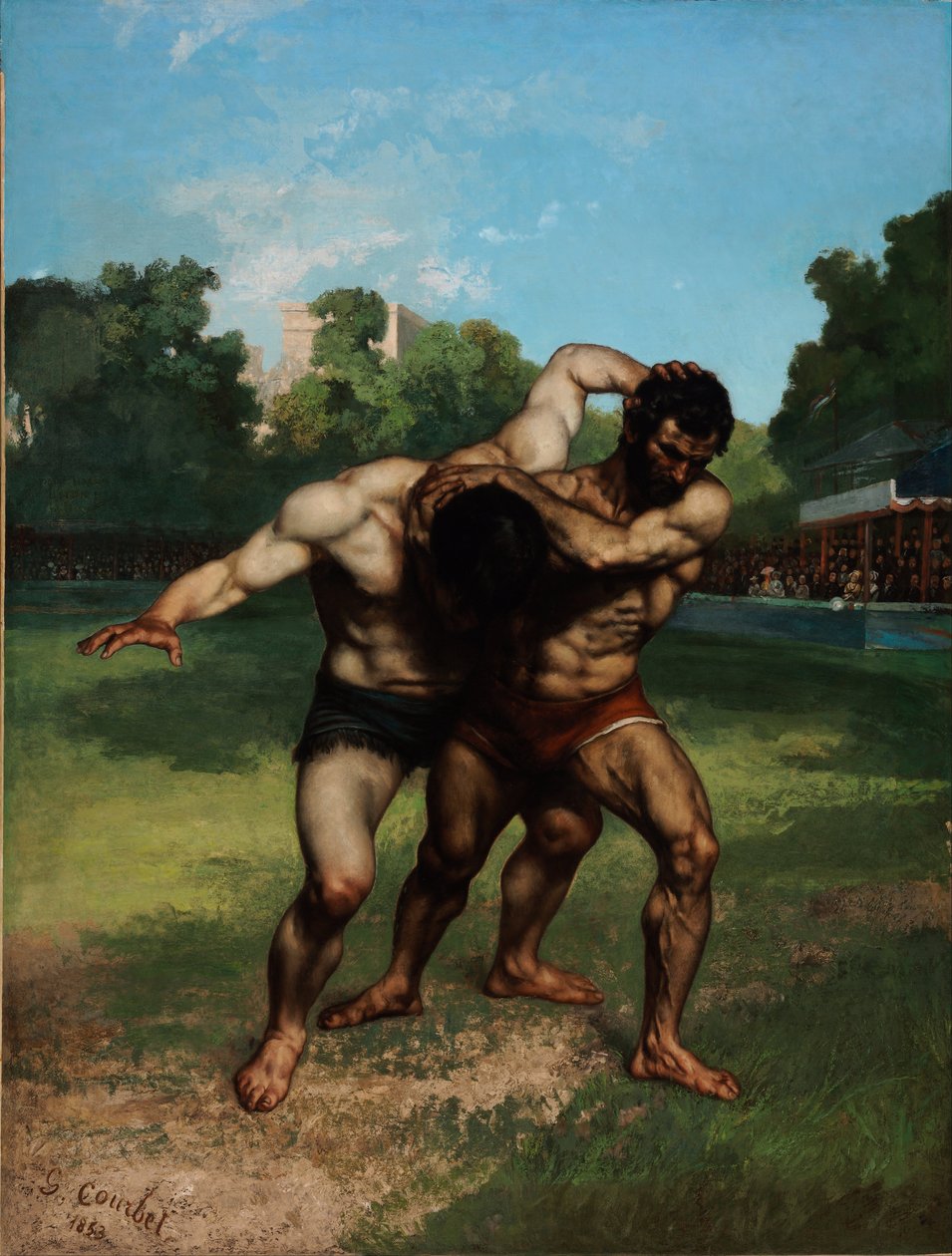 A birkózók alkotó: Gustave Courbet