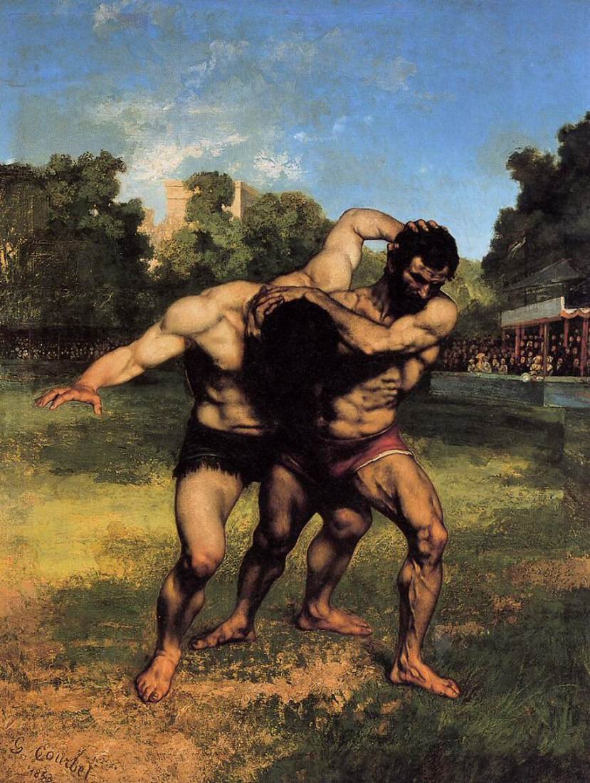 A birkózók alkotó: Gustave Courbet