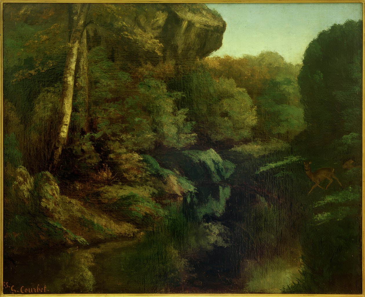 Kilátás a fontainebleau-i erdőre alkotó: Gustave Courbet