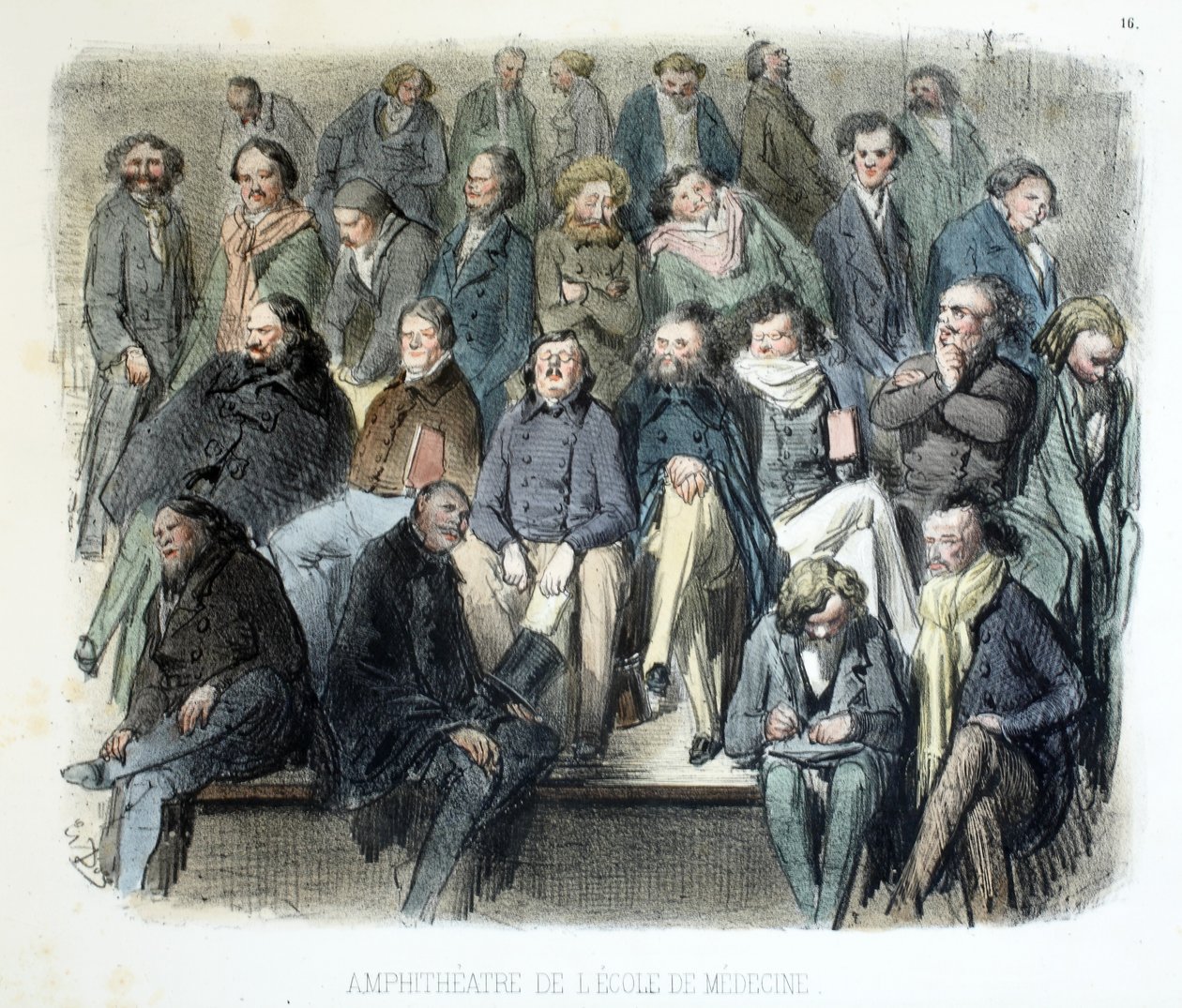 Az Orvostudományi Iskola Amfiteátruma, Párizs különböző közönségei, 1854 alkotó: Gustave Dore