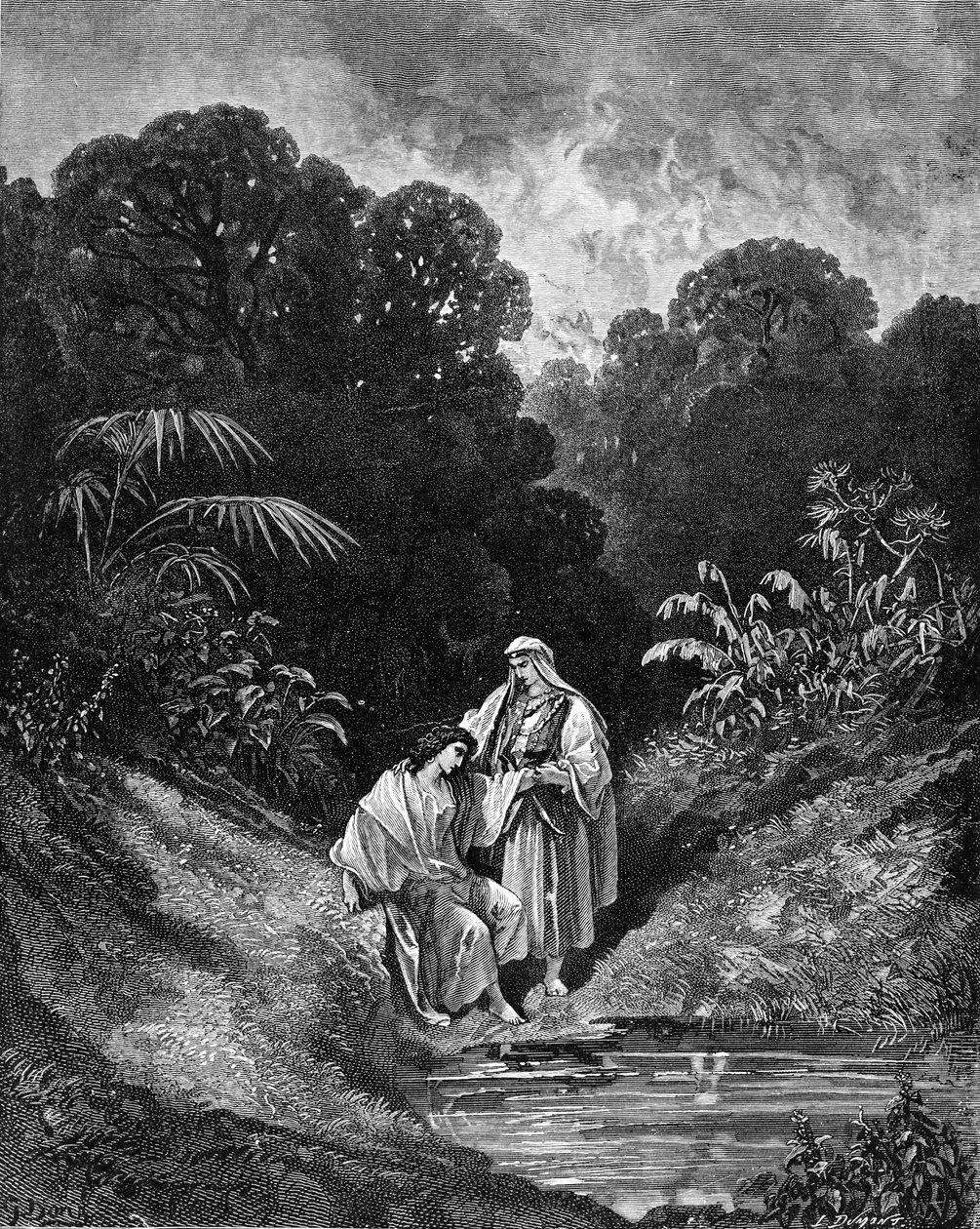 Dávid és Jonatán, Gustave Doré metszete. - Biblia alkotó: Gustave Dore