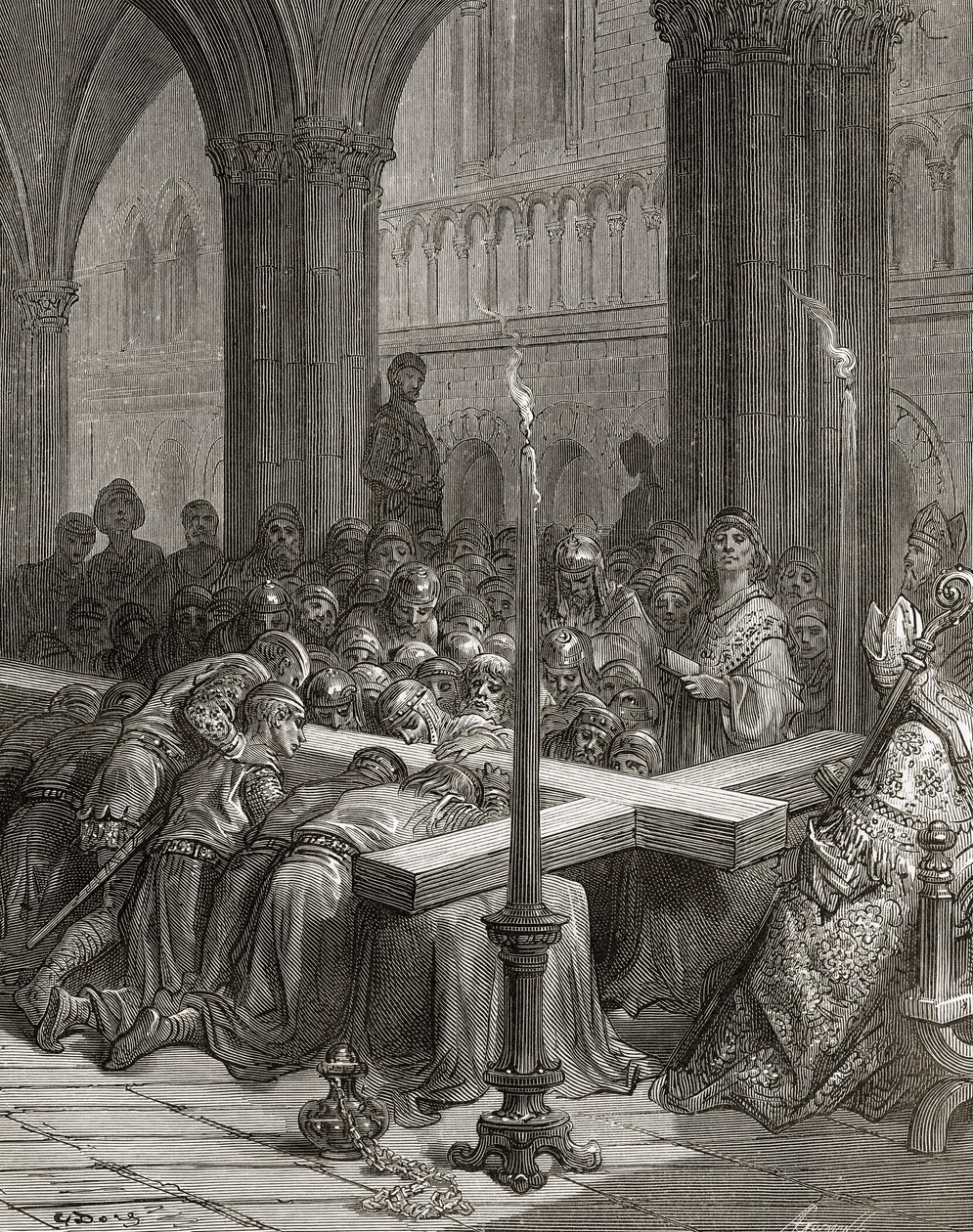 Az igazi kereszt felfedezése, illusztráció a „Bibliotheque des Croisades”-ből, J-F. Michaud, 1877 alkotó: Gustave Dore