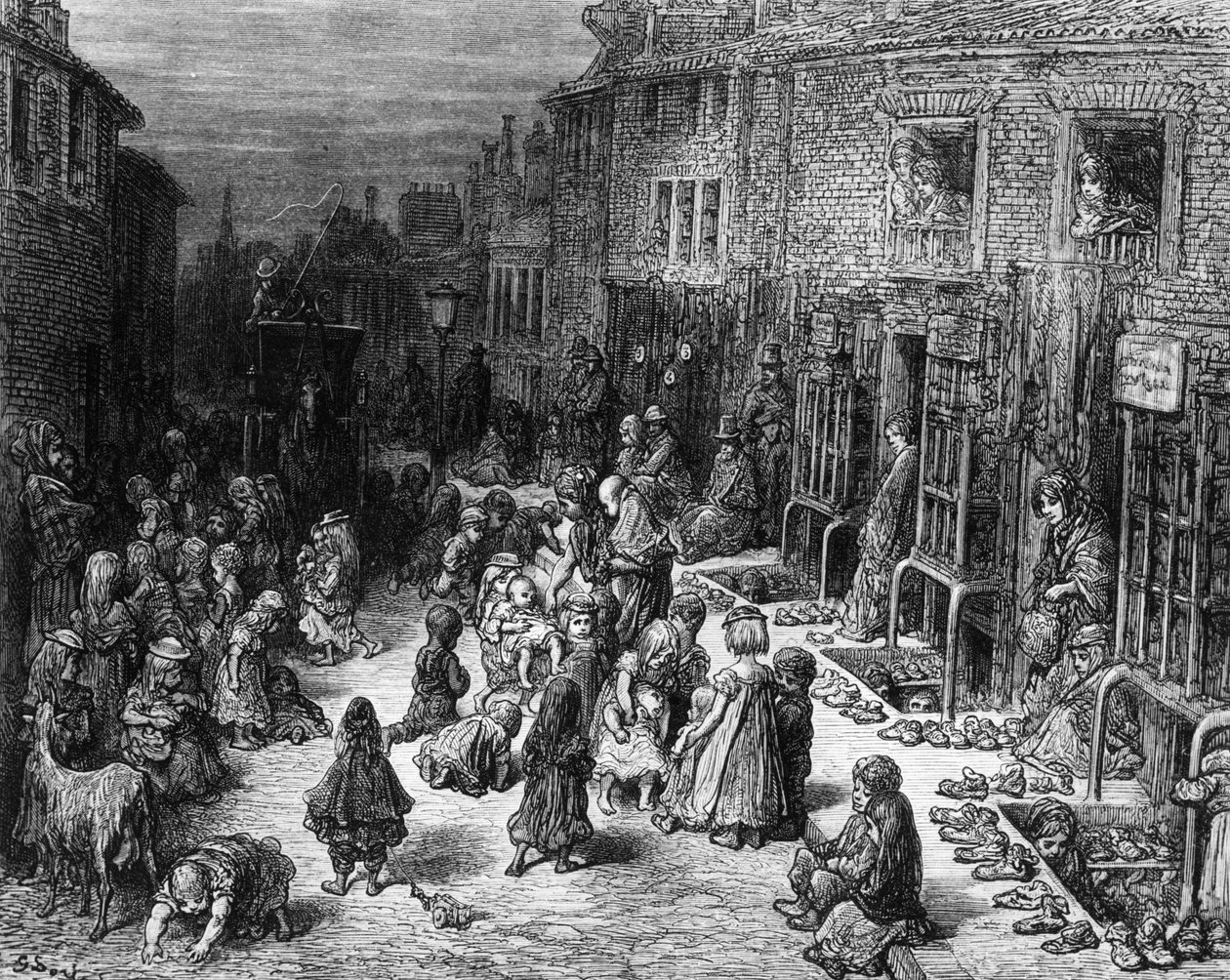 Dudley Street, Seven Dials, a „London: A Pilgrimage” című filmből, 1872 alkotó: Gustave Dore