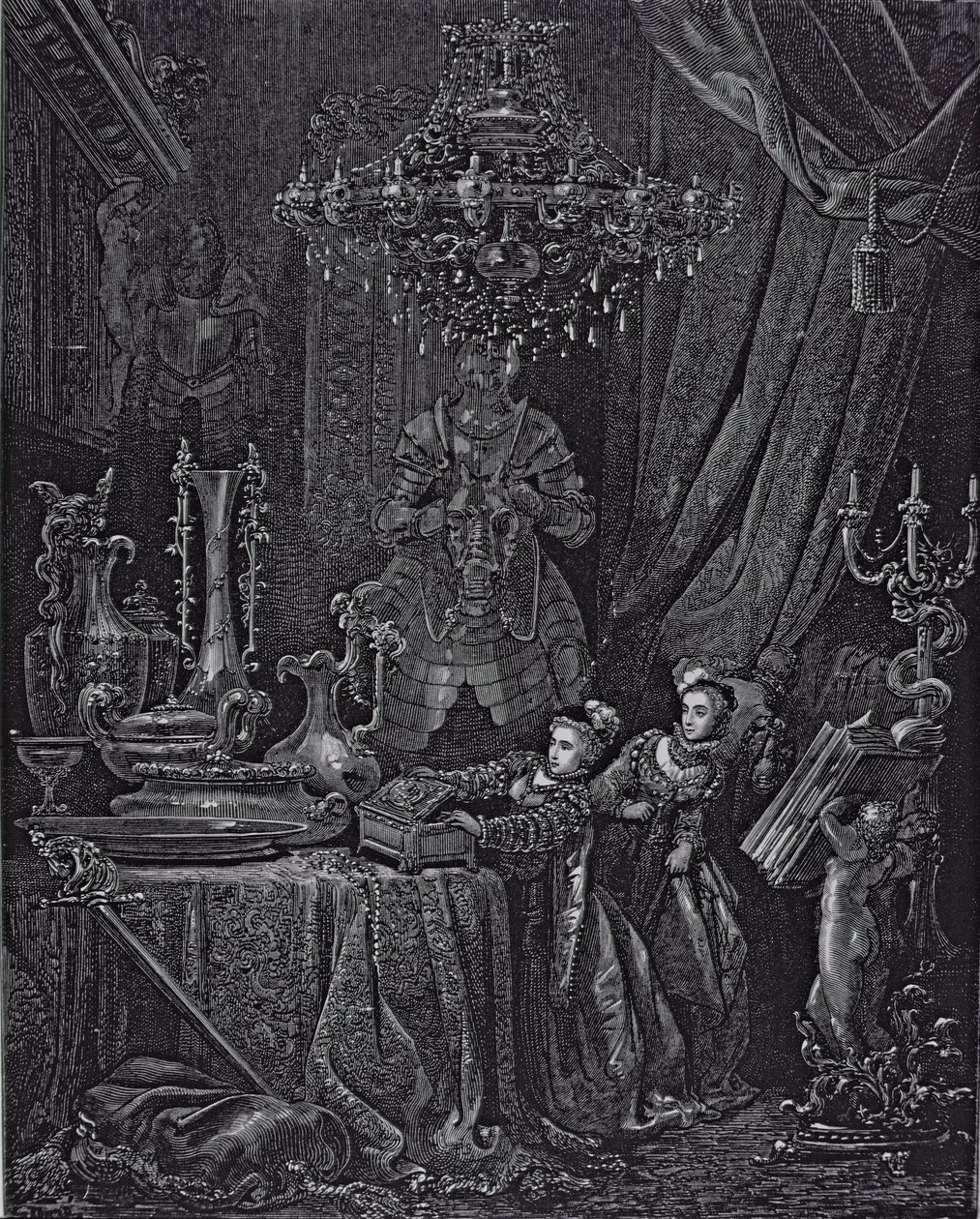 Illusztráció Charles Perrault (1628-1703) „Kékszakáll” című művéhez, 1893 alkotó: Gustave Dore