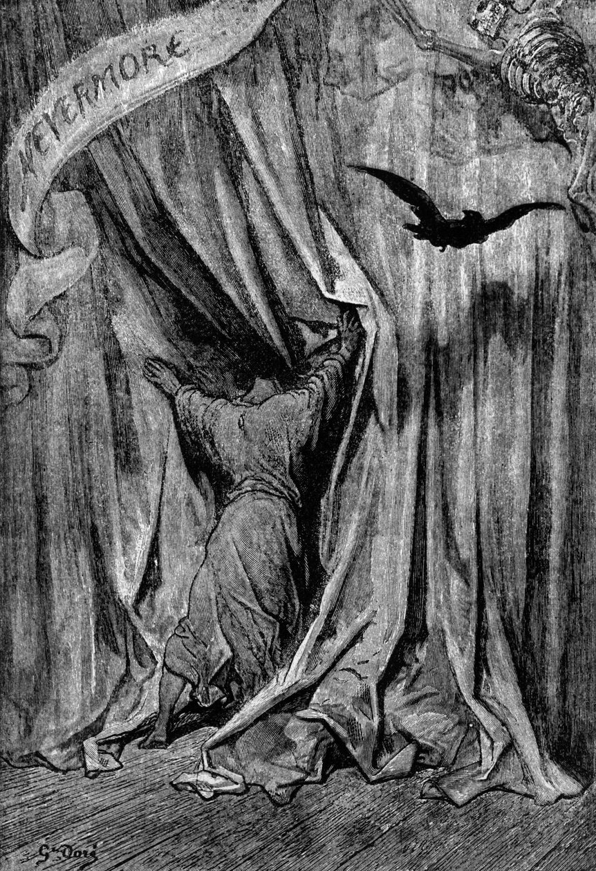 Illusztráció Edgar Allan Poe A varjú című verséhez, 1845 alkotó: Gustave Dore