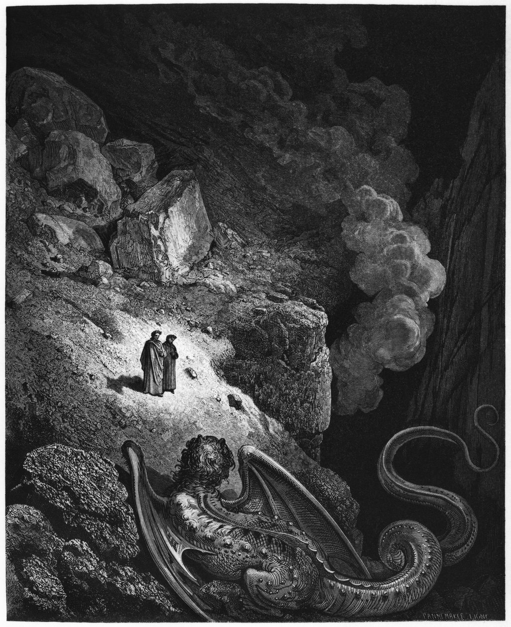 Illusztráció Dante Alighieri (1265-1321) Párizs "Isteni színjátékából" (Inferno) 1885-ben alkotó: Gustave Dore