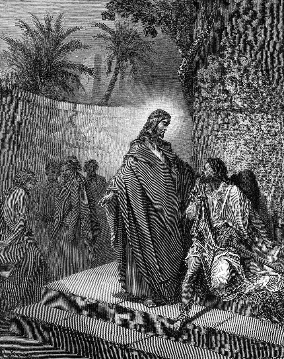 Jézus meggyógyítja a béna embert - Biblia alkotó: Gustave Dore