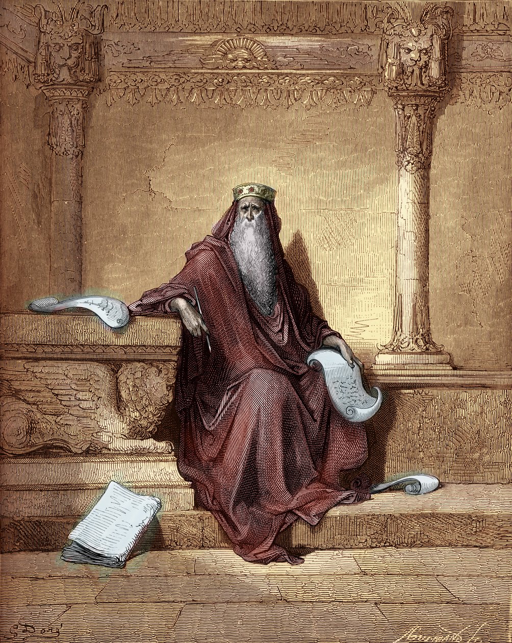 Gustave Doré metszete Salamon királyról. - Biblia alkotó: Gustave Dore