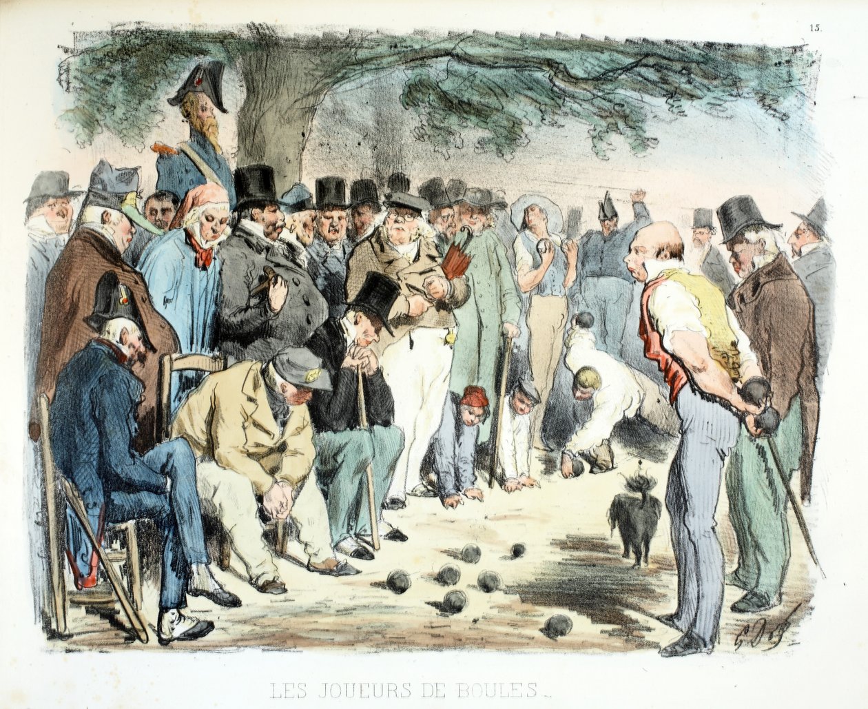 Les Joueurs de Boules, Párizs különböző közönségei, 1854 alkotó: Gustave Dore