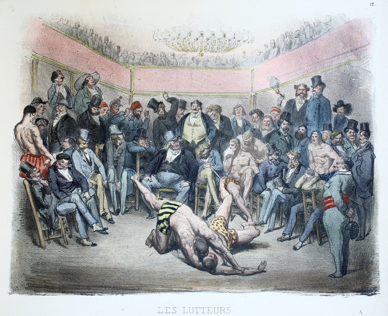 Les Lutteurs, Les different publics de Paris, 1854. 12. o alkotó: Gustave Dore